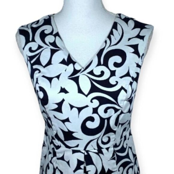 ANNE TAYLOR LOFT NAVY & WHITE DRESS SZ.4P EUC - Picture 2 of 6